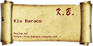 Kis Baracs névjegykártya